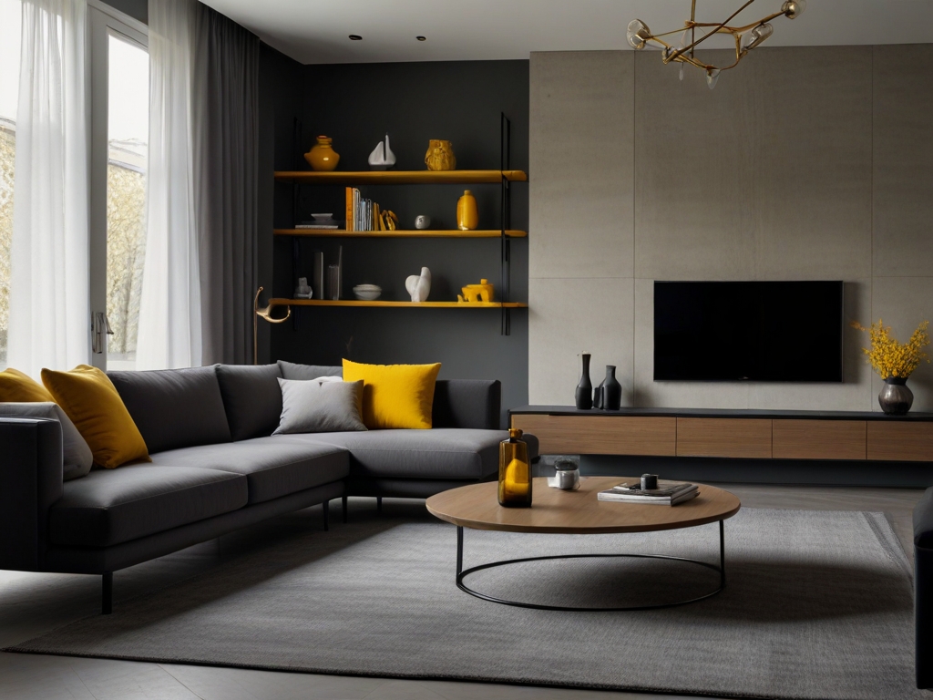 Yellow-Gray-LivingRoom-Design